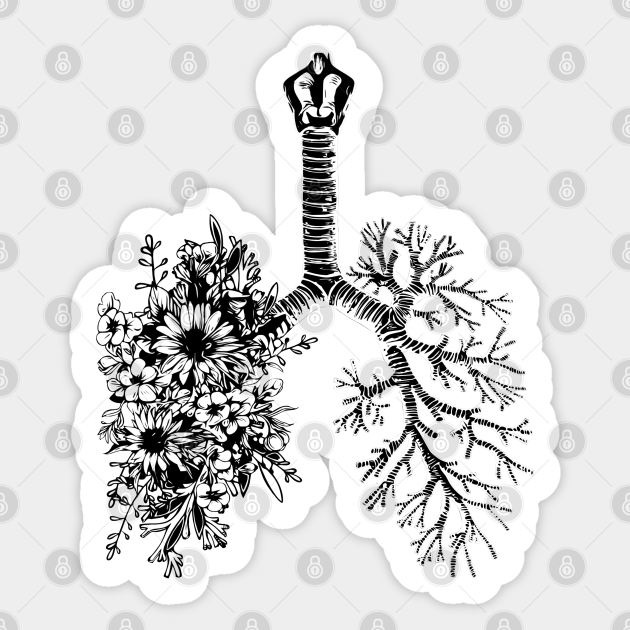 Flowers Lung, floral leaves, lungs,healthy lung, lungs cancer